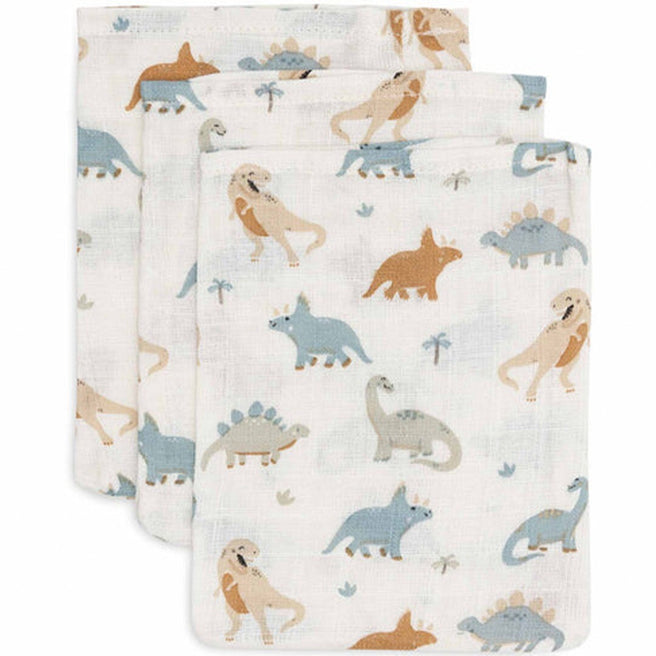 jollein hydrofiele washandjes roarsome - 3st | 536-848-67100 | 0