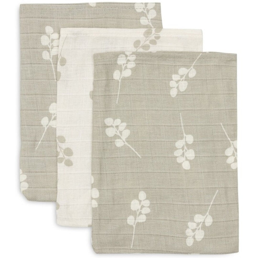 jollein hydrofiele washandjes twig - olive green - 3st  | 536-848-67041 | 0