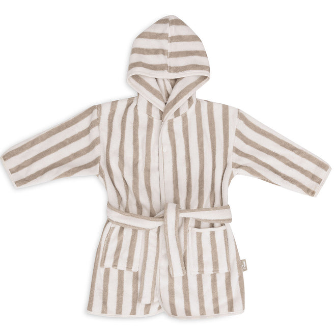 jollein kinderbadjas stripe terry olive green - 1-2 jaar | 060-808-67058 | 0