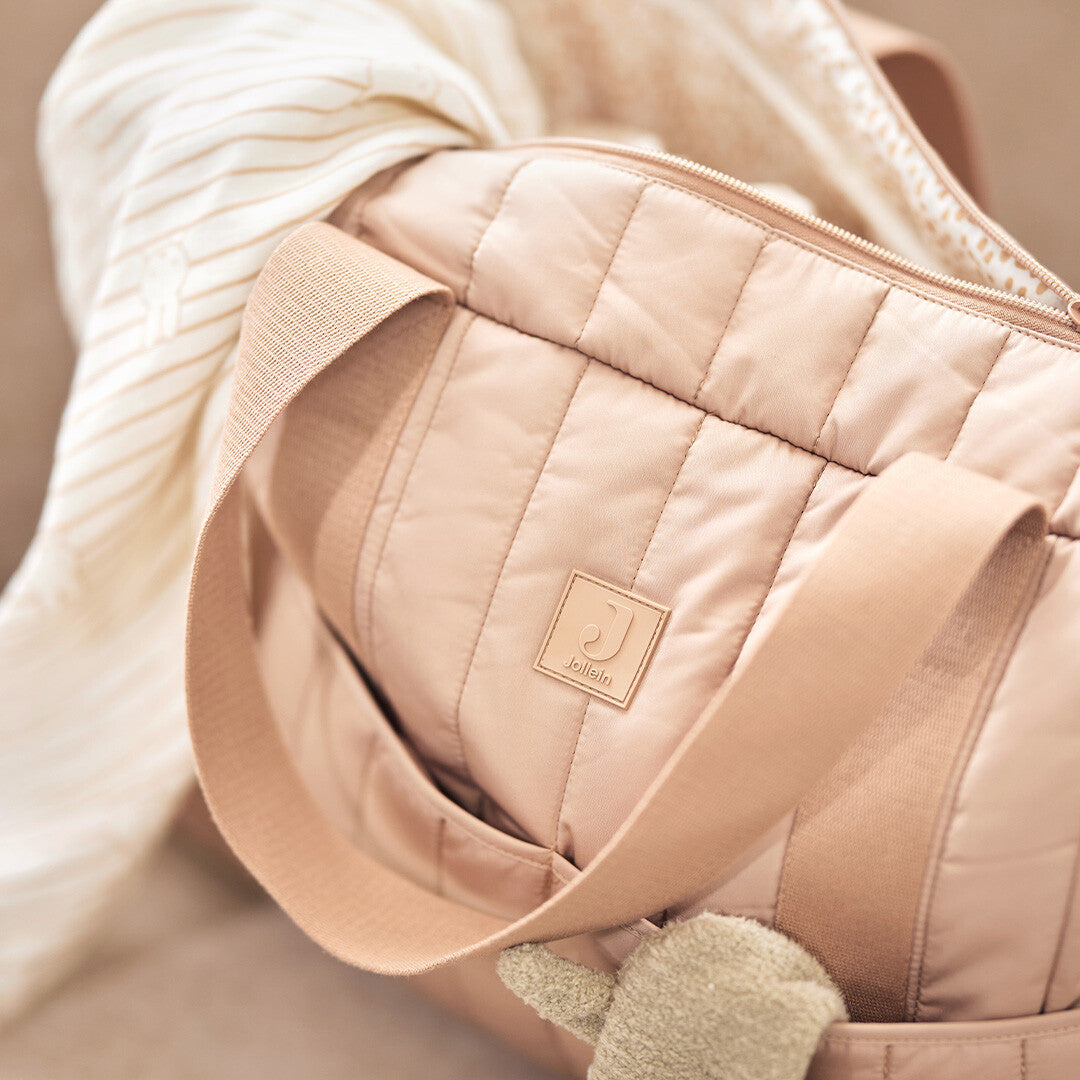 jollein luiertas puffed moos met verschoonmat - biscuit | 027-818-68024 | 5