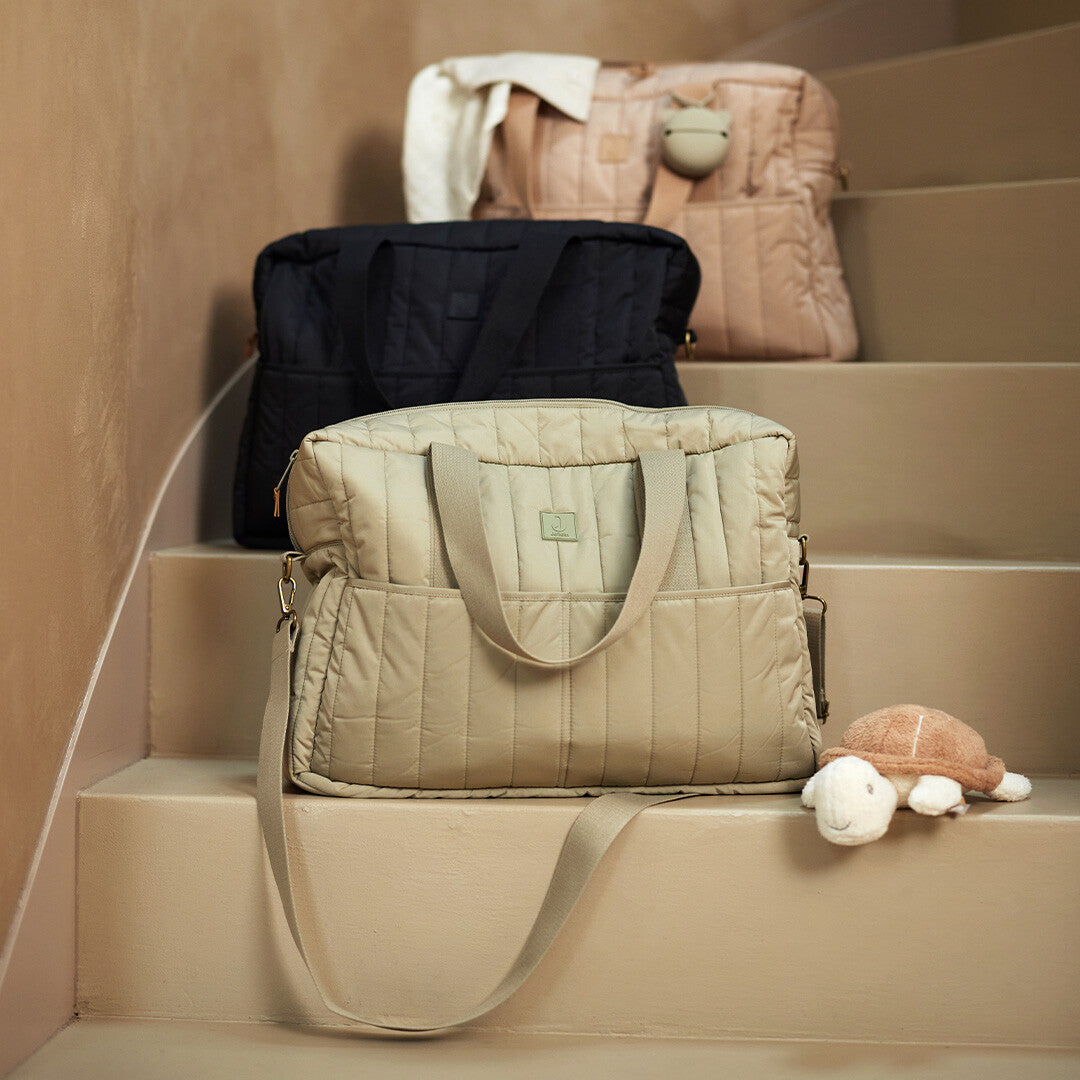 jollein luiertas puffed moos met verschoonmat - olive green | 027-818-68025 | 1