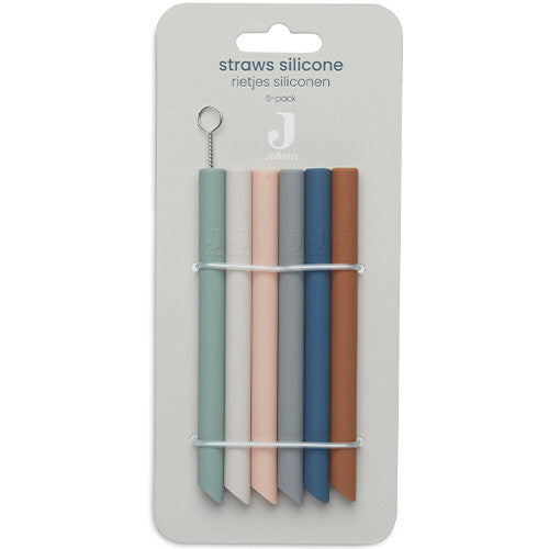 jollein siliconen rietjes multicolour - 6st | 709-007-00099 | 4