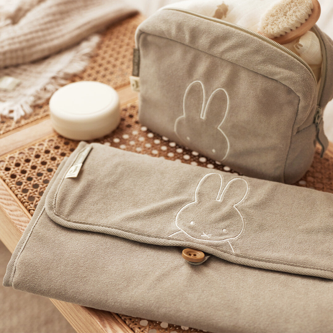 jollein verschoonmat badstof miffy - olive green | 096-001-67087 | 1