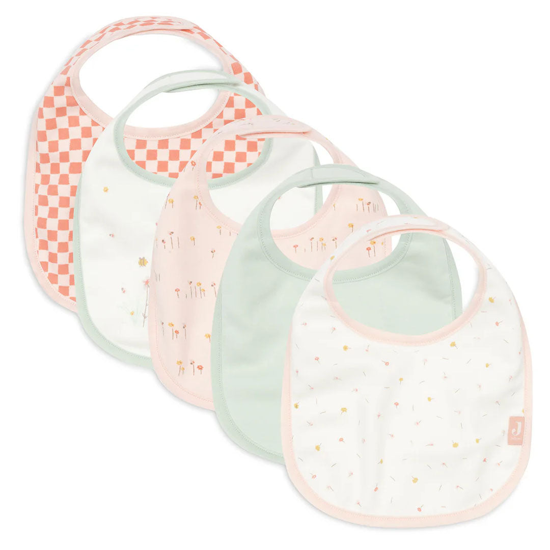 jollein slabbetjes waterproof pretty picnic - 5st | 029-566-68159 | 1