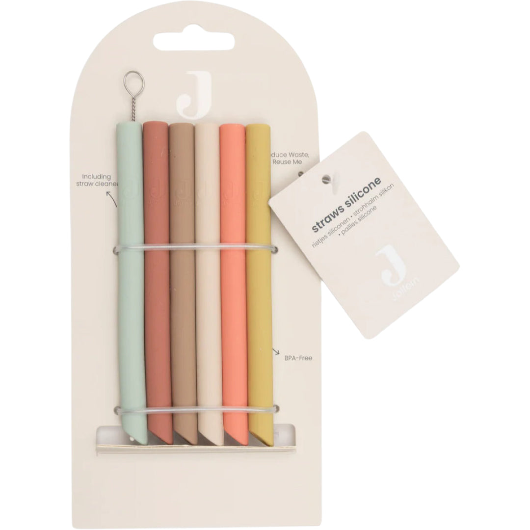 jollein rietje met borsteltje multicolour - 6st | 709-007-68188 | 2