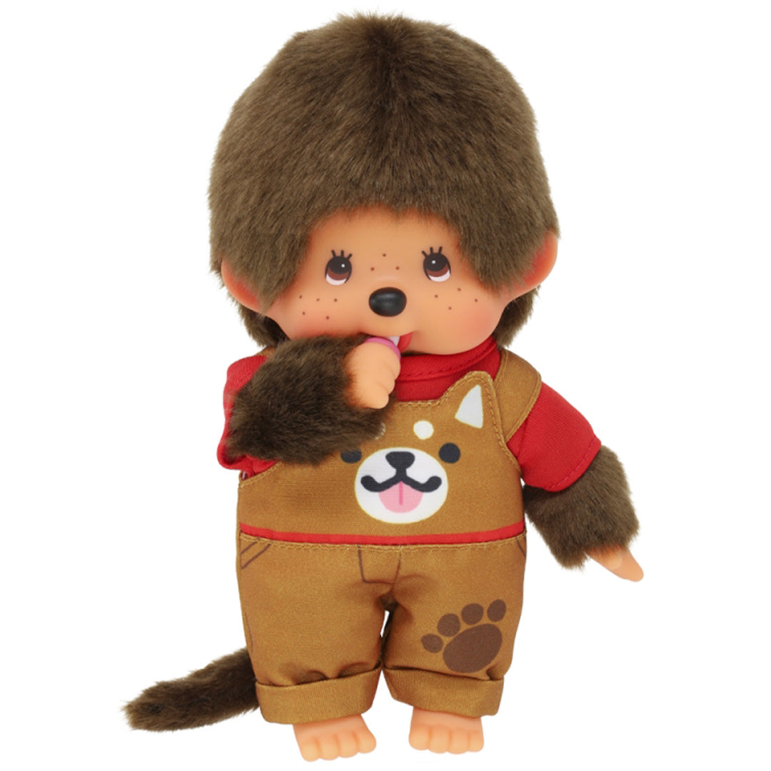 monchhichi pop jongen met tuinbroek - hond - 20 cm | MI203864 | 2