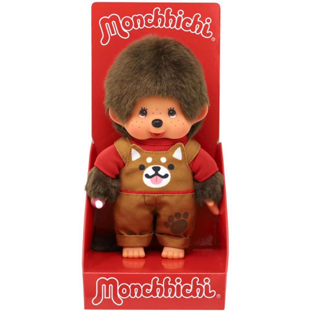 monchhichi pop jongen met tuinbroek - hond - 20 cm | MI203864 | 3