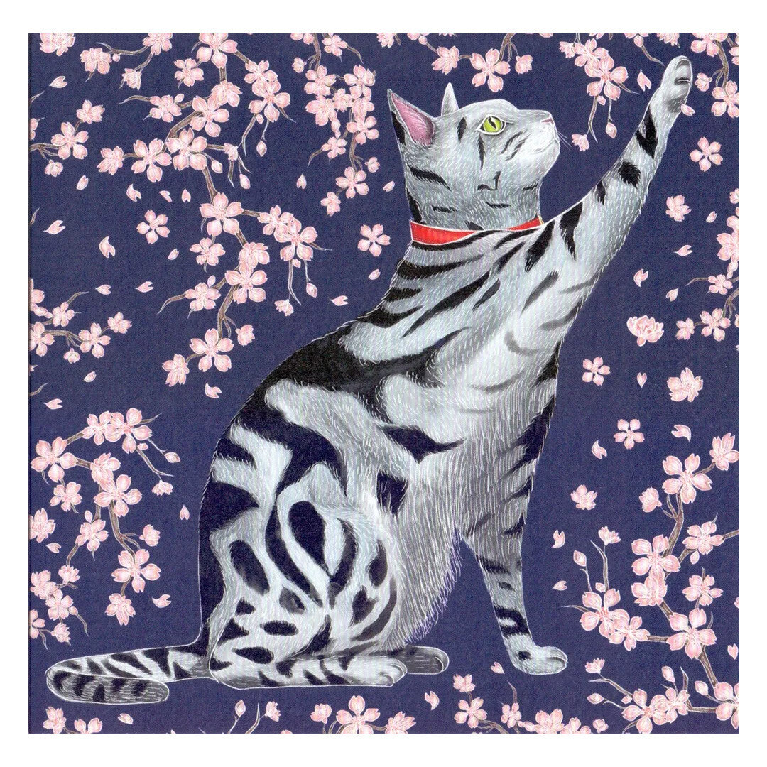 kaart met envelop sakura poes | OPROH827 | 0