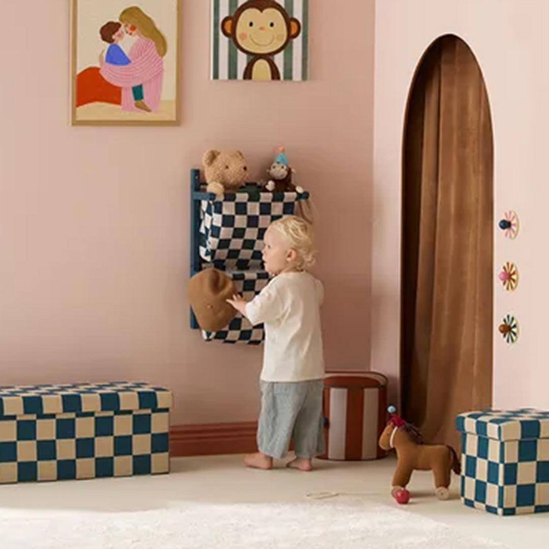 kids concept opbergpoef check - teal - 80 cm | KIDS1001063 | 6