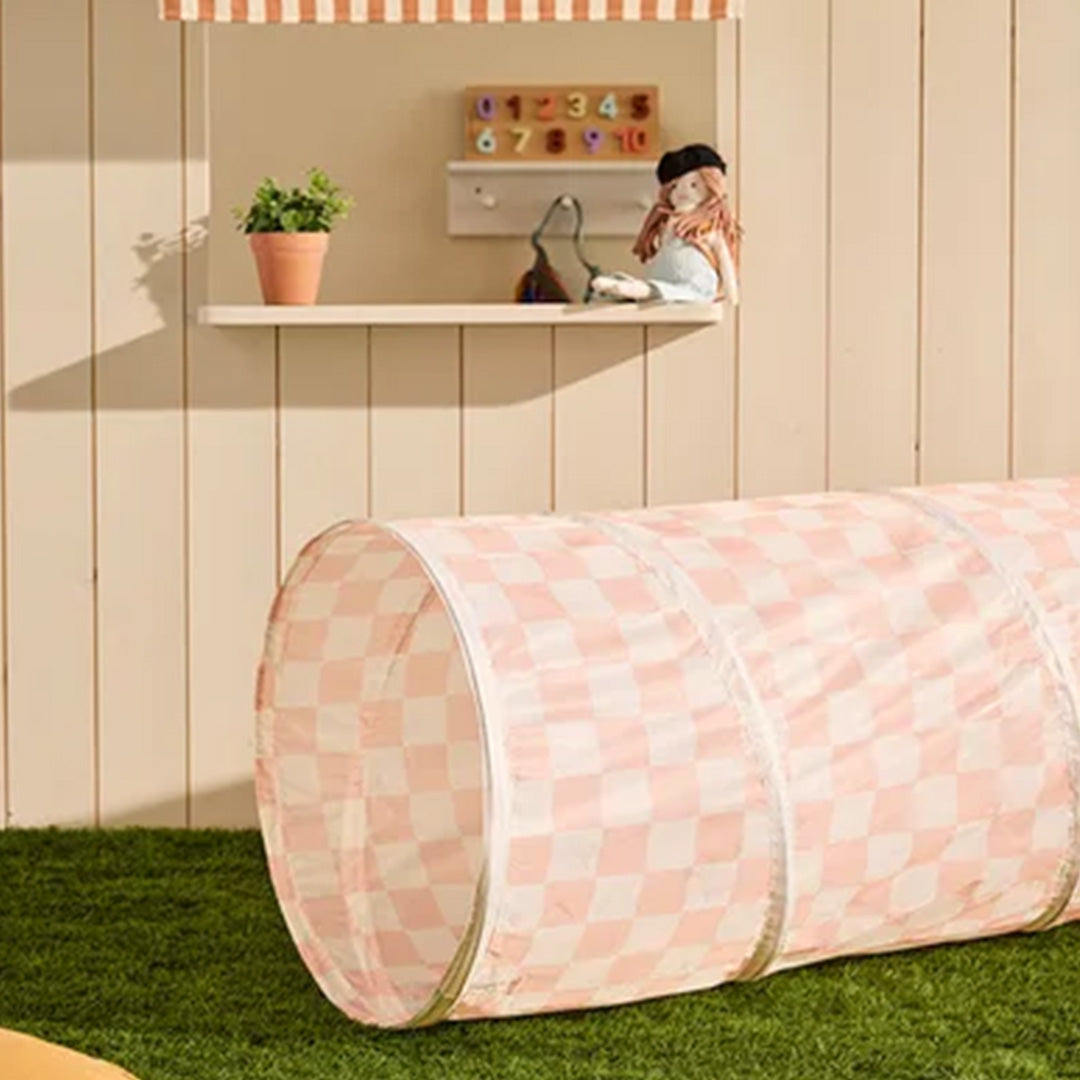 kids concept speeltunnel check - apricot - 180 cm | 1000932 | 2
