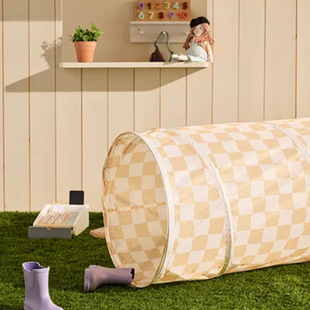 kids concept speeltunnel check - yellow - 180 cm | 1000933 | 2