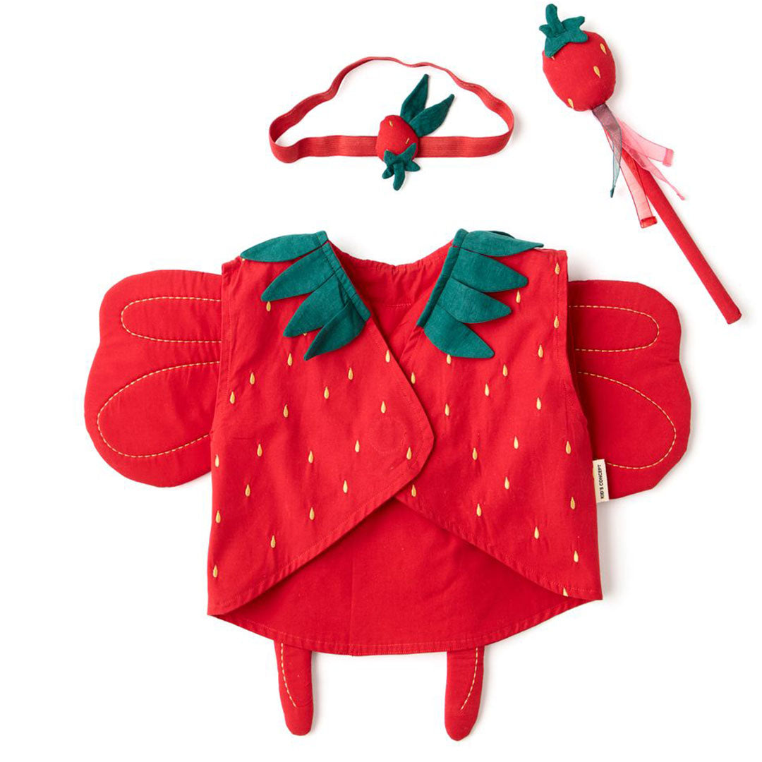 kids concept verkleedkleding aarbeien fee - 3-4 jaar | KIDS1001011 | 1