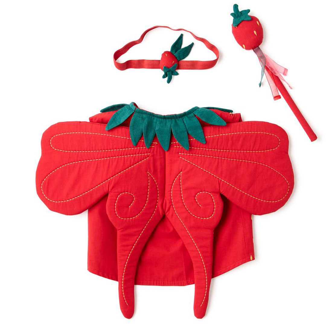 kids concept verkleedkleding aarbeien fee - 3-4 jaar | KIDS1001011 | 2