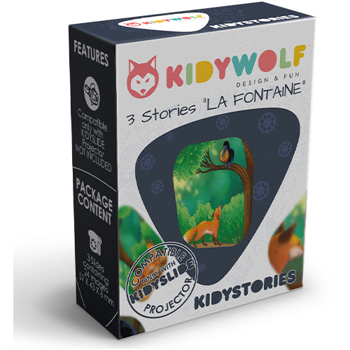 kidywolf discs voor projector zaklamp kidyslide - fabels van la fontaine - 3st | KIDYSTORIES-LA | 0