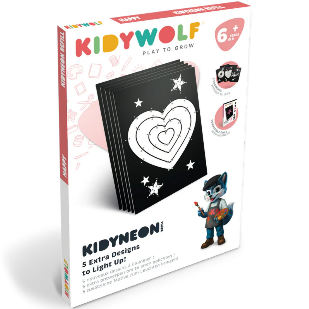 kidywolf extra borden voor kidyneon - happy - 5st | REFIL-KIDYNEON-HAPPY | 1