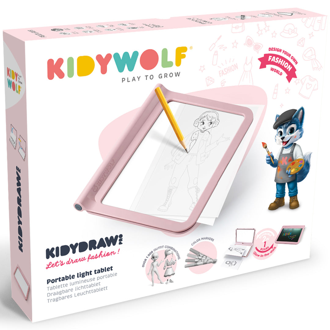 kidywolf kidydraw pro tweezijdig tekenbord - roze | KIDYDRAW-PRO-PI | 5