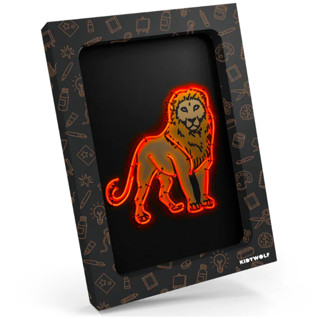 kidywolf kidyneon knutselpakket wanddecoratie - dieren | KIDYNEON-ANI-OR | 1