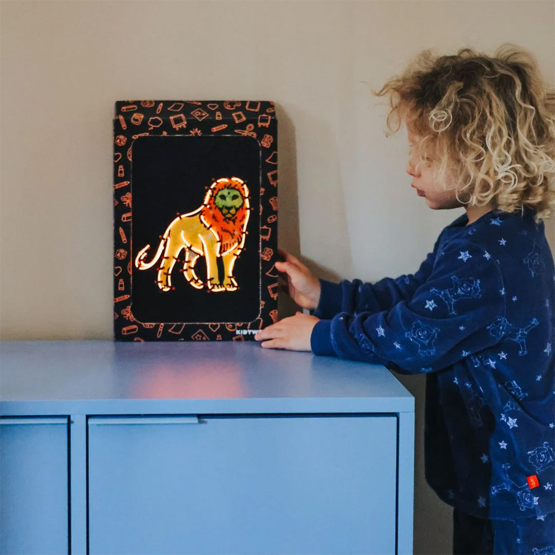 kidywolf kidyneon knutselpakket wanddecoratie - dieren | KIDYNEON-ANI-OR | 2