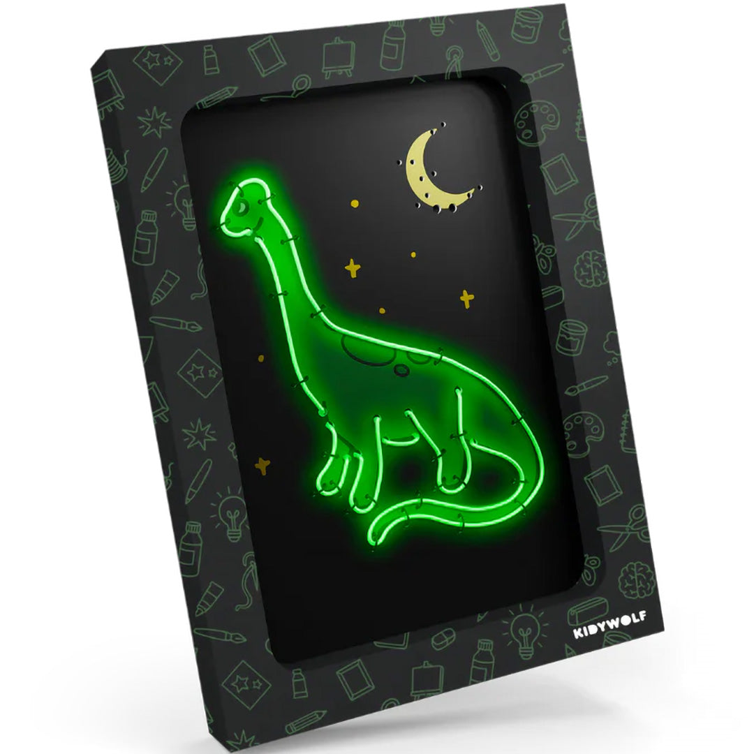 kidywolf kidyneon knutselpakket wanddecoratie - dino | KIDYNEON-DIN-GR | 1
