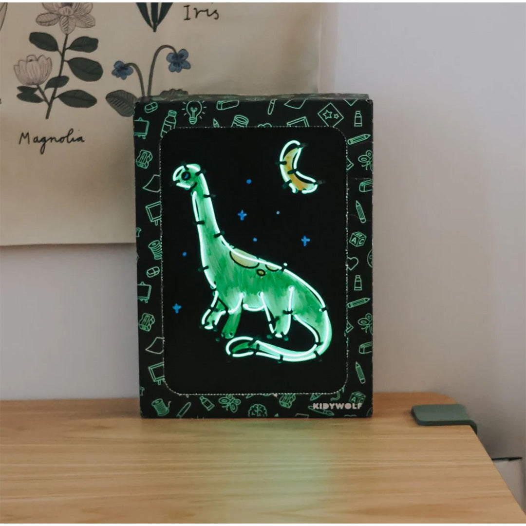 kidywolf kidyneon knutselpakket wanddecoratie - dino | KIDYNEON-DIN-GR | 2