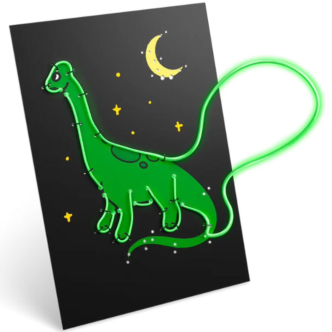 kidywolf kidyneon knutselpakket wanddecoratie - dino | KIDYNEON-DIN-GR | 4