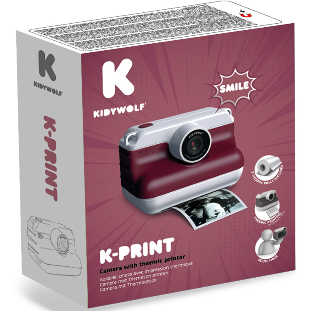 kidywolf kindercamera met thermische printer k-print - rood | K-PRINT-RD | 3