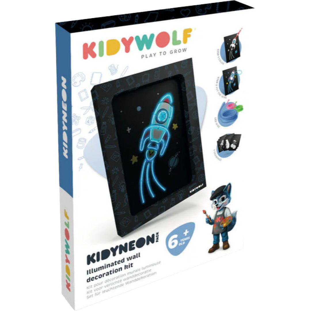 kidywolf kidyneon knutselpakket wanddecoratie | KIDYNEON-PACK | 