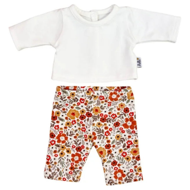 hollie poppenkleding broek en shirt - poppy caramel flowers  - 34 cm | HO3052 | 
