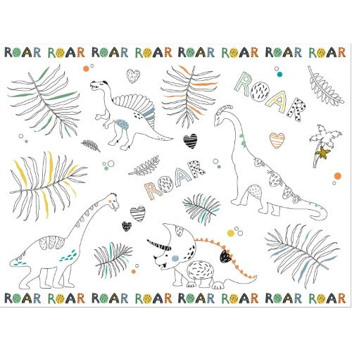 kleurplaat placemats dino's - 6st  | 68338 | 0