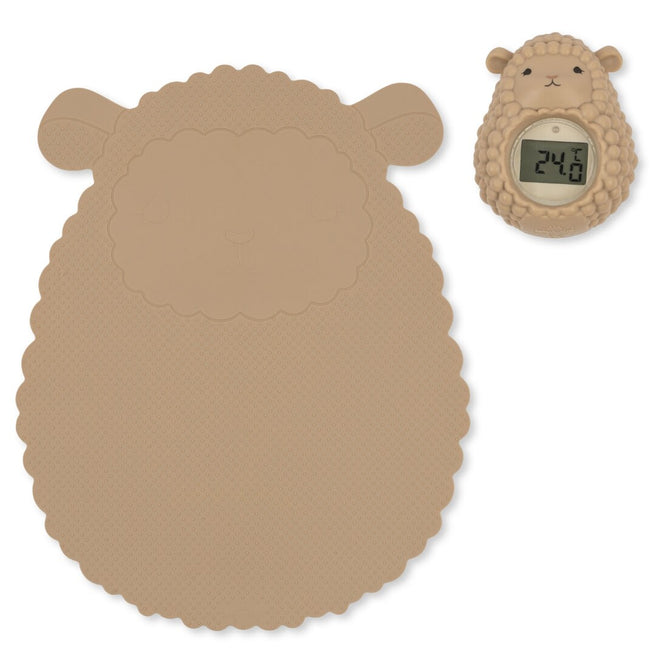 konges sløjd badmat en badthermometer schaap - warm clay  | KS6101-WARM-CLAY | 0