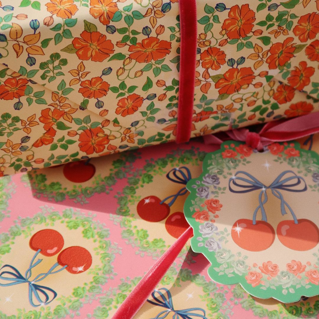 konges sløjd cadeaukaartjes big cherry - 12st | KS101925-BIG-CHERRY | 2