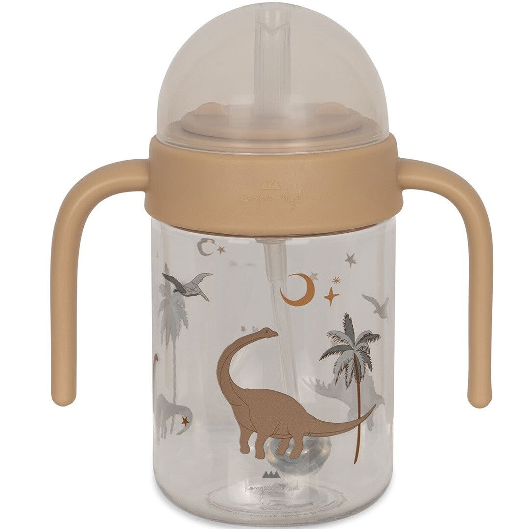 konges sløjd drinkfles met rietje dino - 330 ml | KS102333-DINO | 0