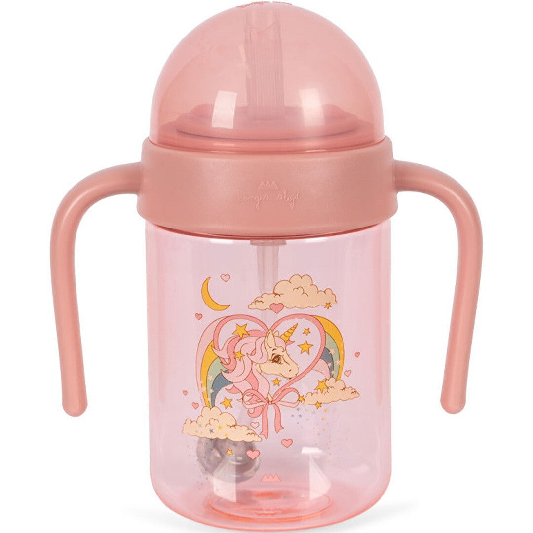 konges sløjd drinkfles met rietje horn stars - 330 ml | KS102333-HORN | 0