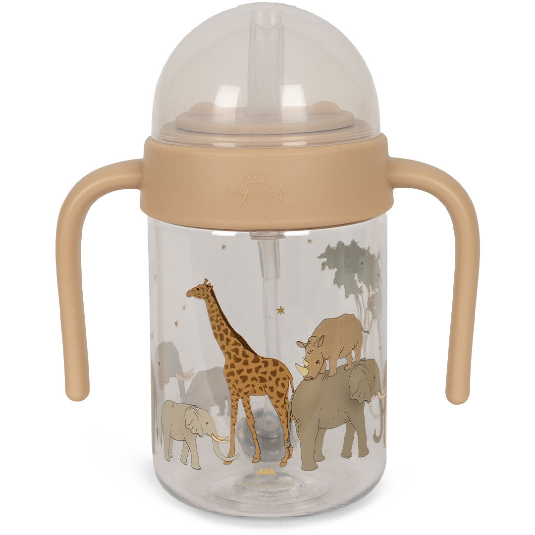 konges sløjd drinkfles met rietje safari - 330 ml | KS100094-SAFARI NB NIET ONLINE ZETTEN | 0