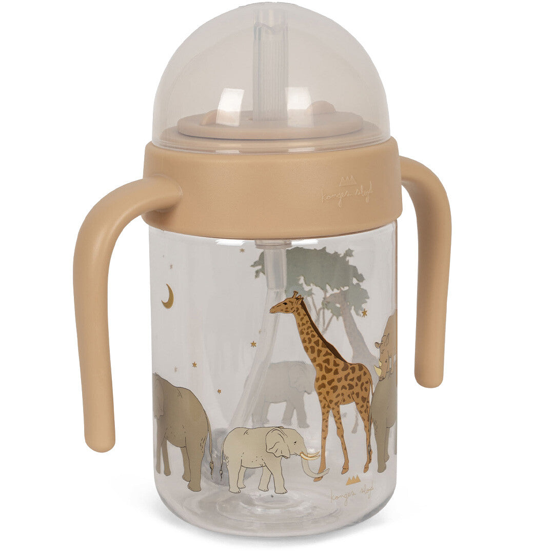 konges sløjd drinkfles met rietje safari - 330 ml | KS100094-SAFARI NB NIET ONLINE ZETTEN | 1