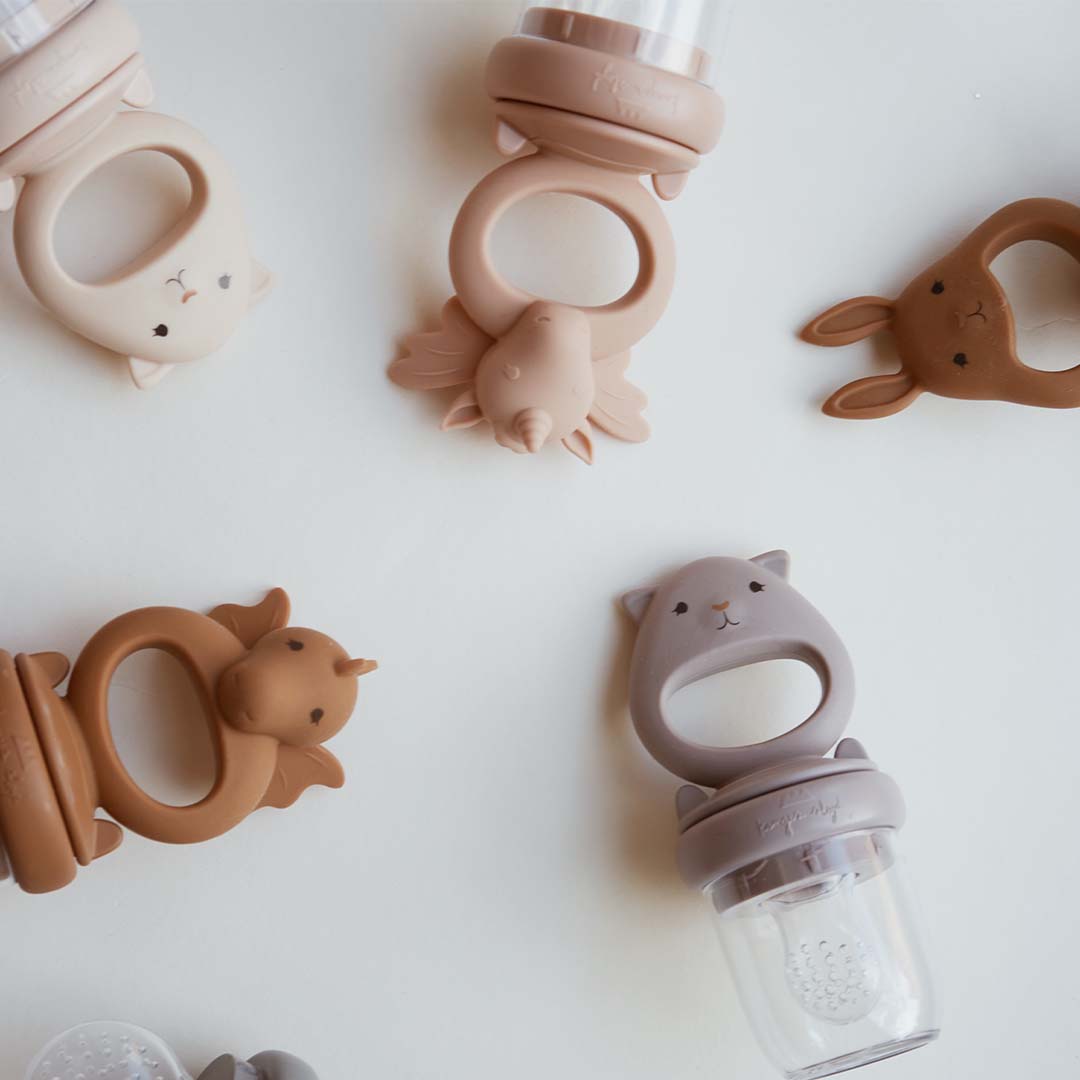 konges sløjd fruitspeen eenhoorn - rose sand - brown clay - 2st | KS4392-ROSE-SAND-BROWN-CLAY | 1
