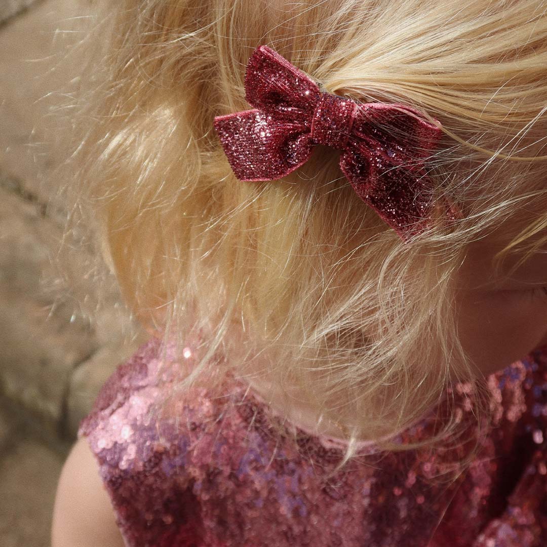 konges sløjd haarclips glitter bow - 4st | KS102927 | 1