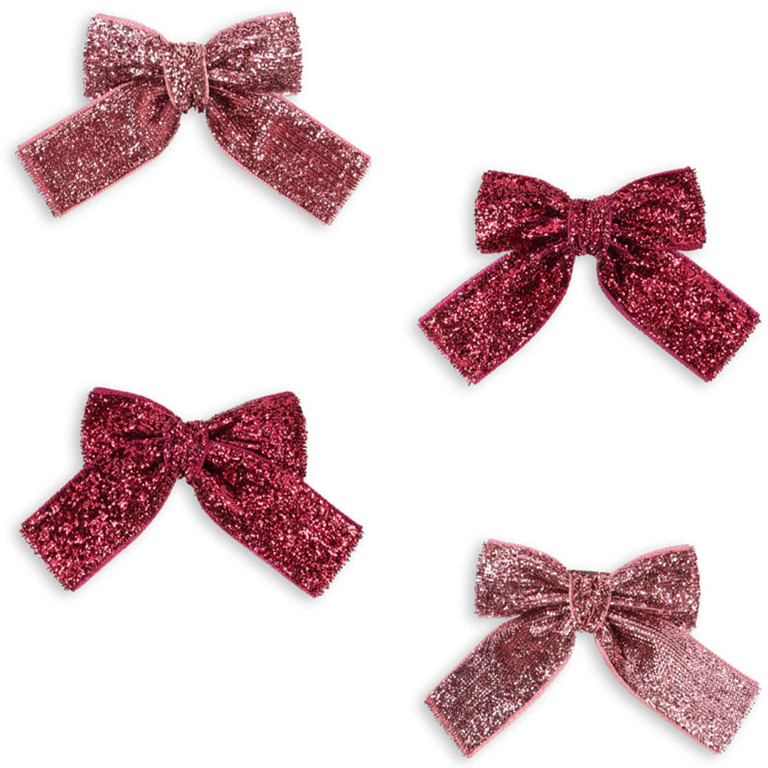 konges sløjd haarclips glitter bow - 4st | KS102927 | 3