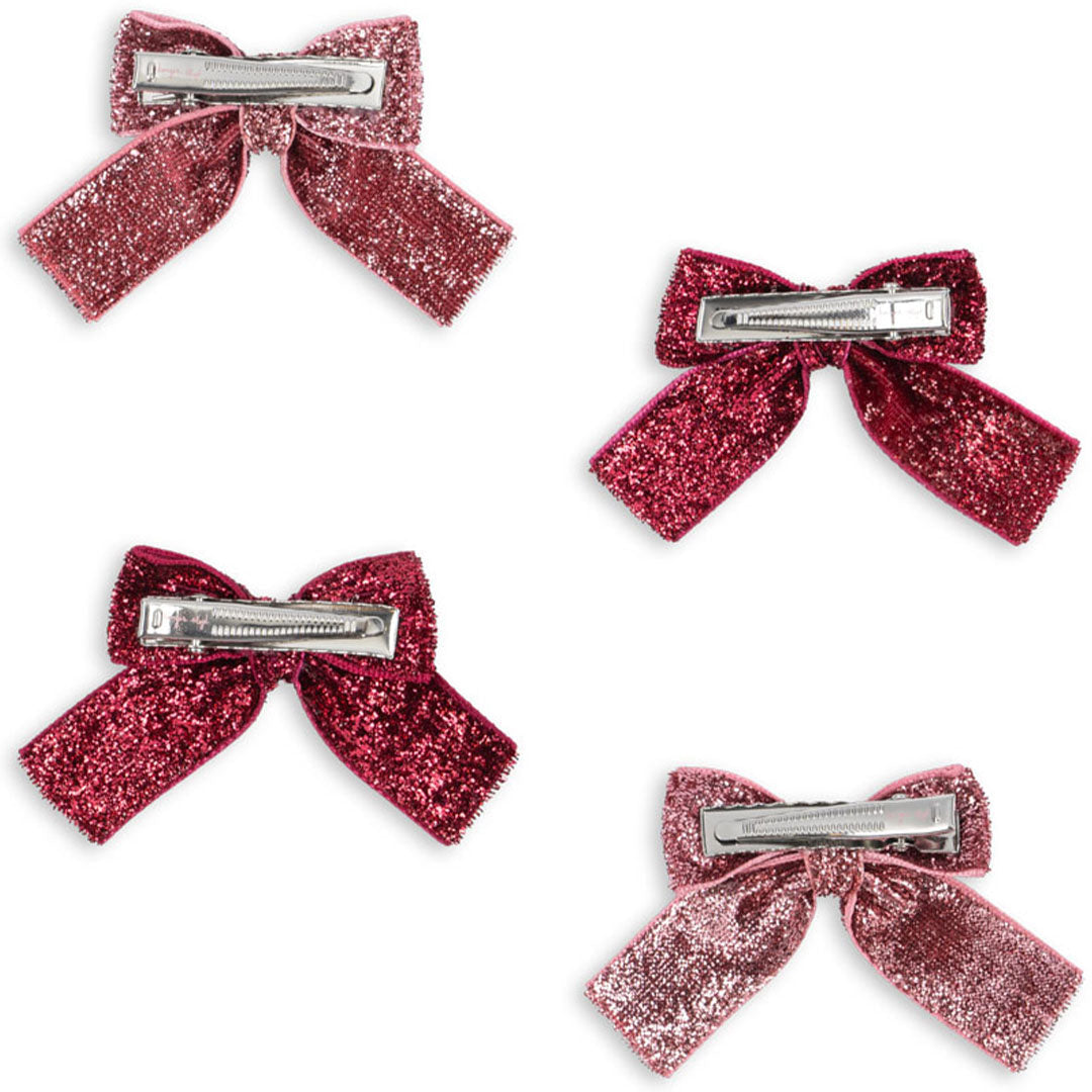 konges sløjd haarclips glitter bow - 4st | KS102927 | 4