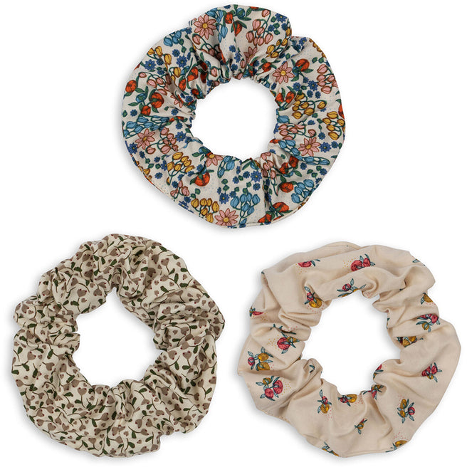 konges sløjd haarelastieken scrunchie big - peonia - 3st  | KS100040 | 0