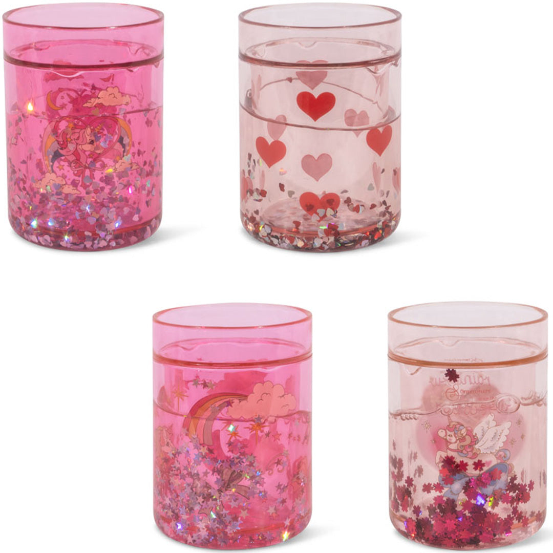 konges sløjd kinderbekers met glitter - pink mix - 4st | KS103196-PINK | 0