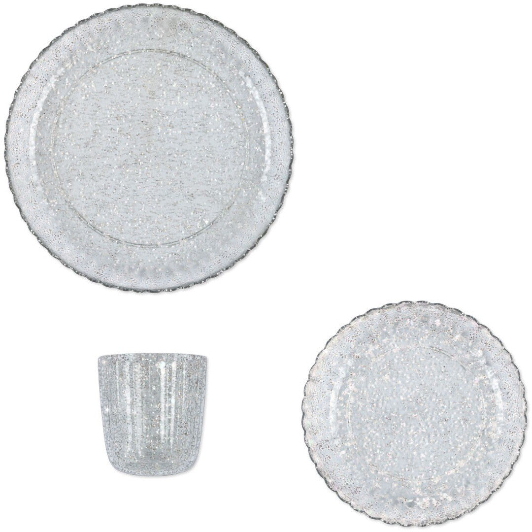konges sløjd kinderservies sparkling blue - 3-delig  | KS101469-BLUE | 1