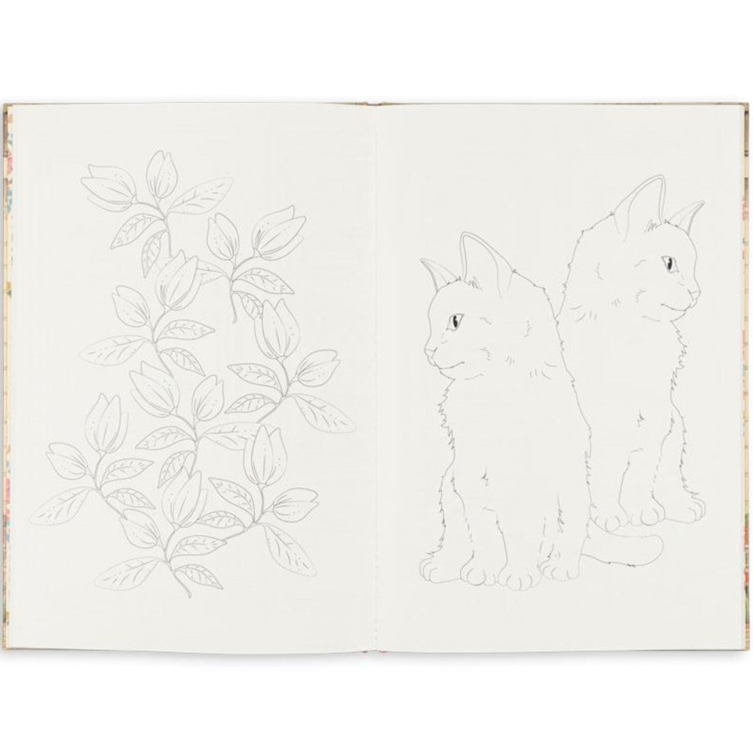 konges sløjd kleurboek met stickers - house of flowers | KS103140 | 2