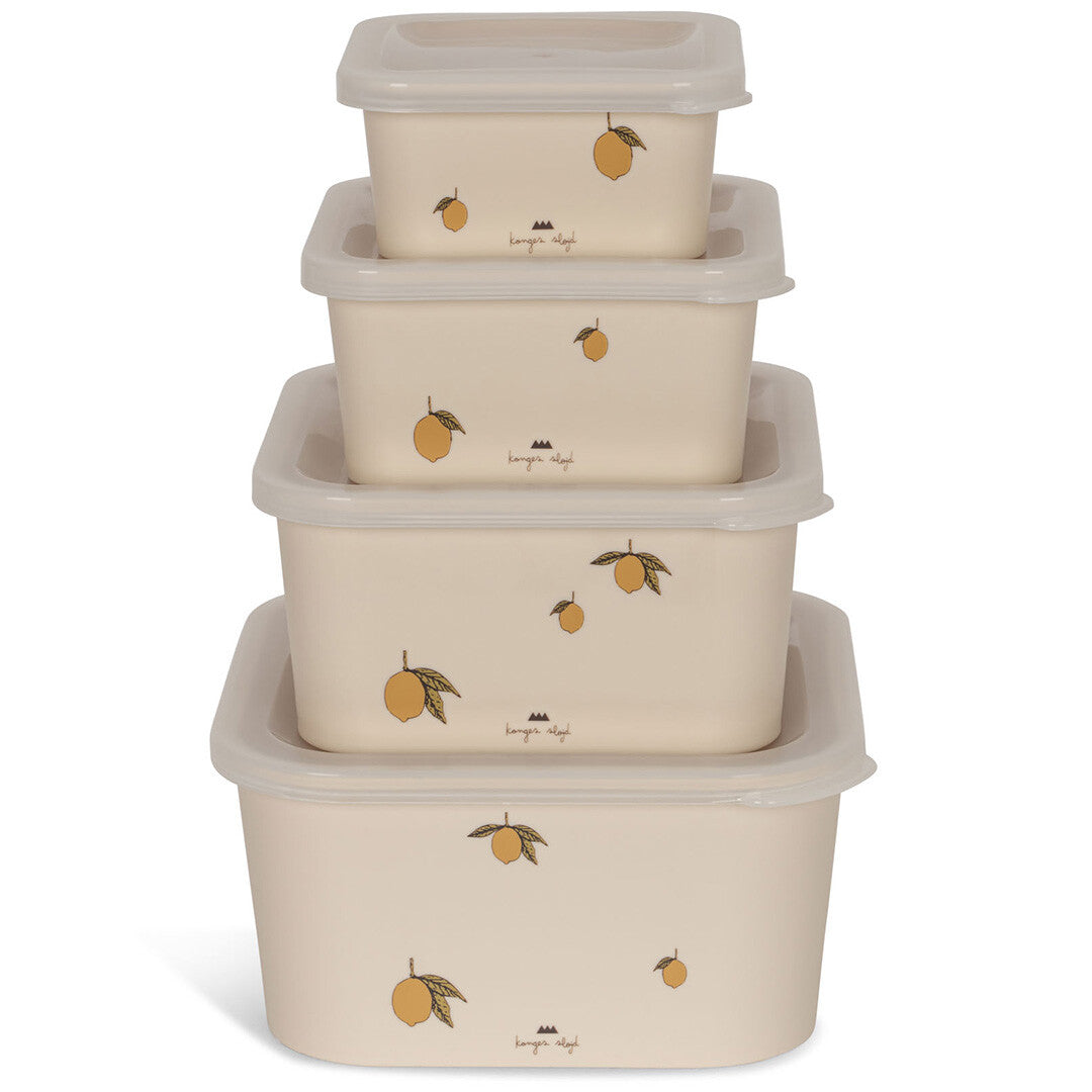 konges sløjd lunchbox set lemon - 4st  | KS100271-LEMON | 0