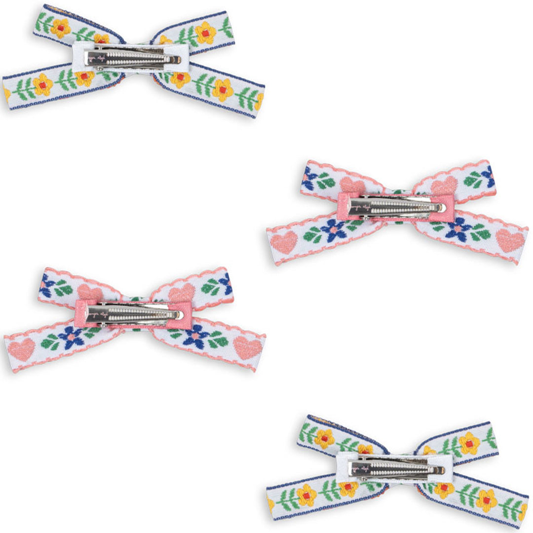 konges sløjd mini haarclips bow - white rose - 4st | KS102797 | 7