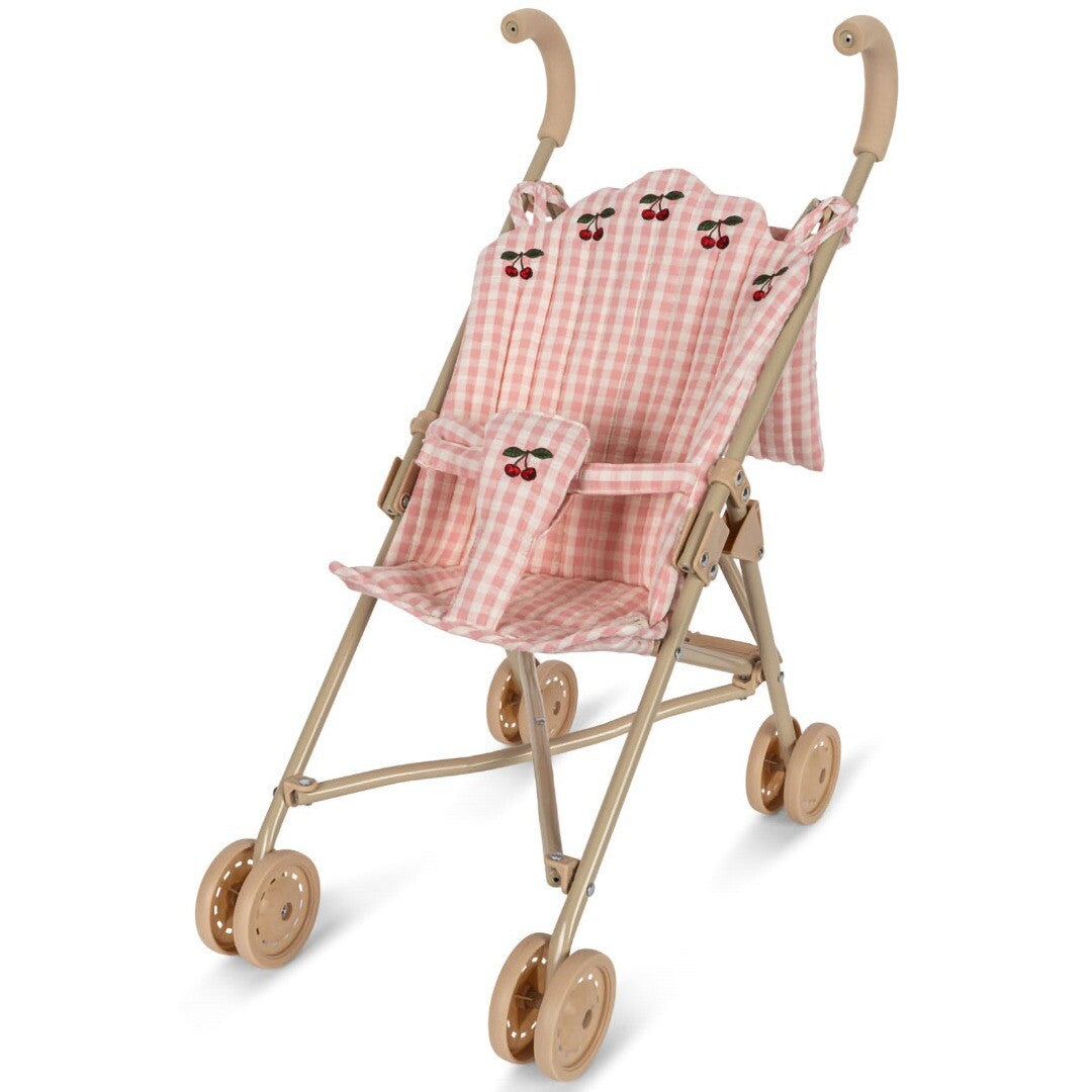 konges sløjd poppenbuggy - powder pink check | KS101484-CHECK | 0