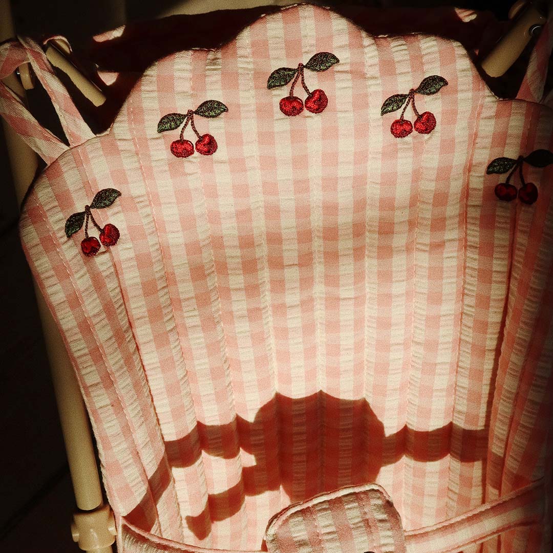 konges sløjd poppenbuggy - powder pink check | KS101484-CHECK | 5