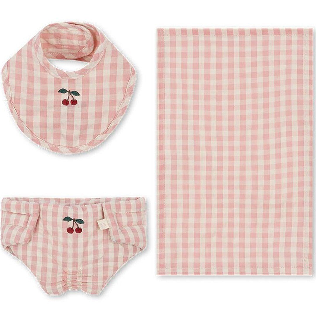 konges sløjd poppenverzorgingsset - powder pink check | KS101482-CHECK | 0