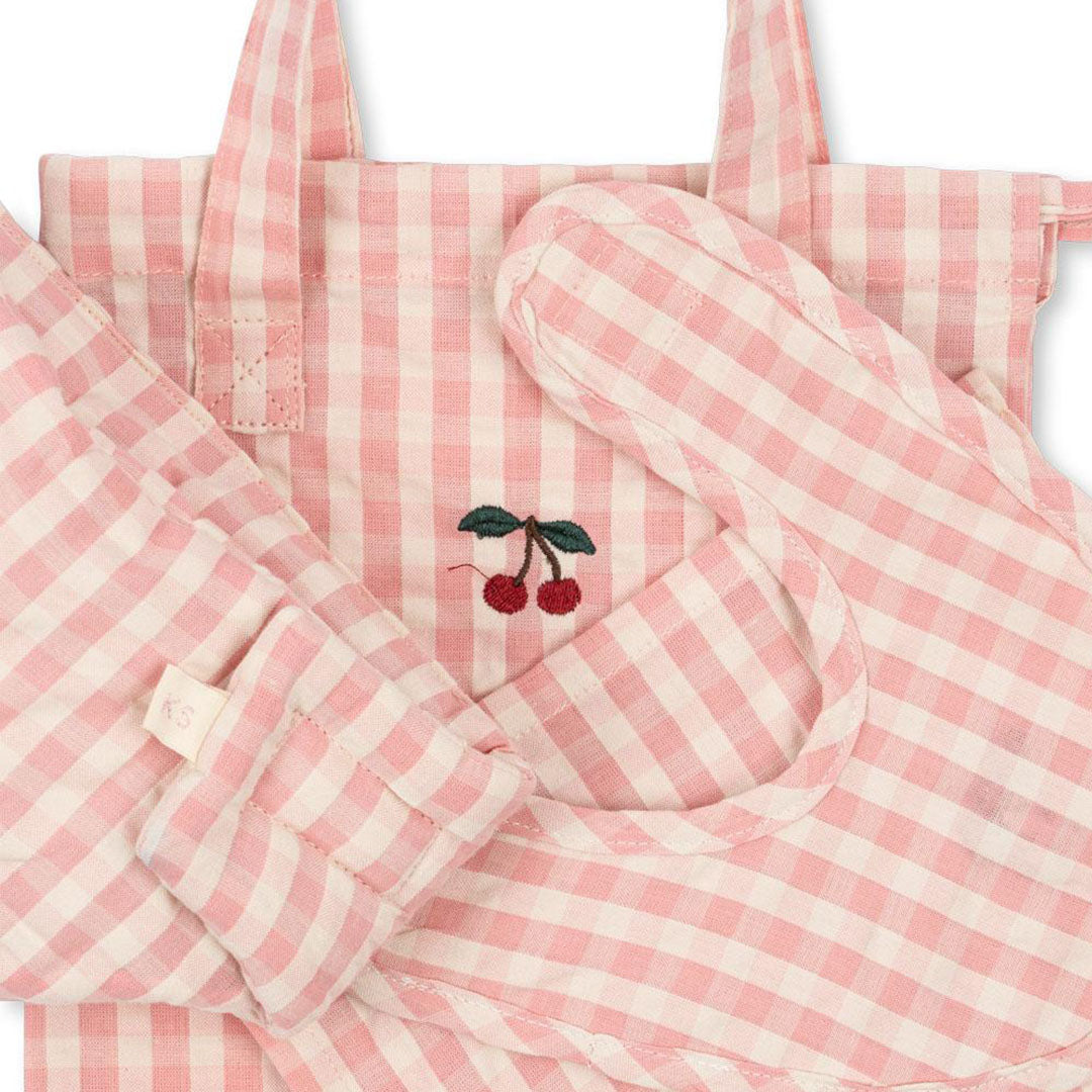 konges sløjd poppenverzorgingsset - powder pink check | KS101482-CHECK | 2