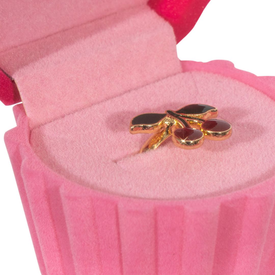 konges sløjd ringdoosje met ring - cherry | KS102017-CHERRY | 2